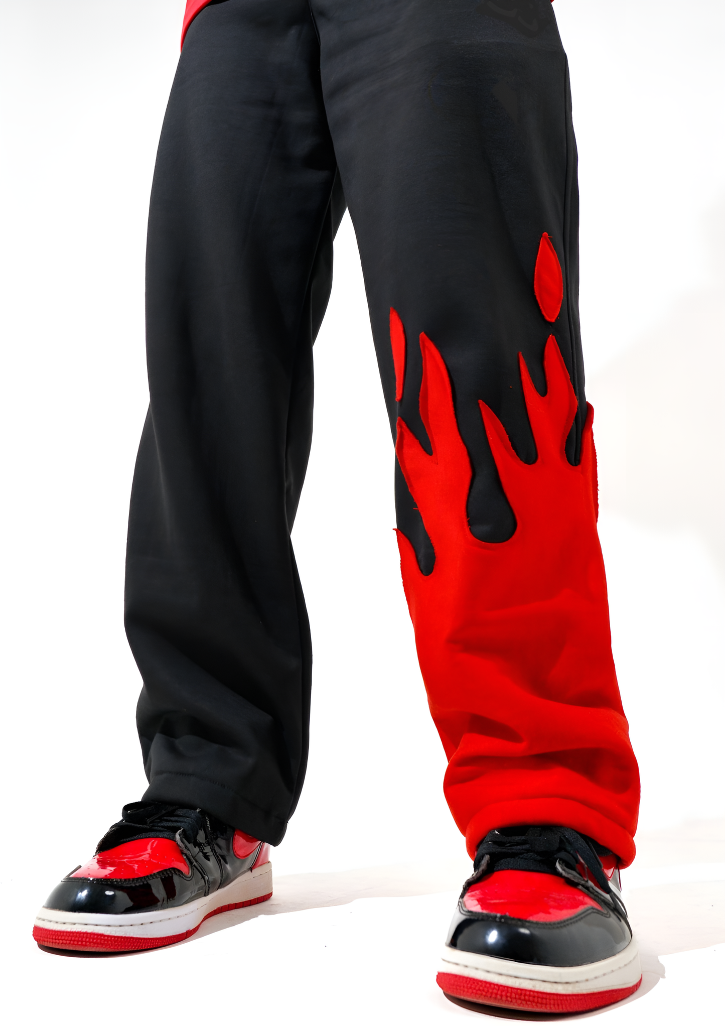 Red Fire Flame Trackpant – Unisex Baggy Streetwear by Vintage Drip