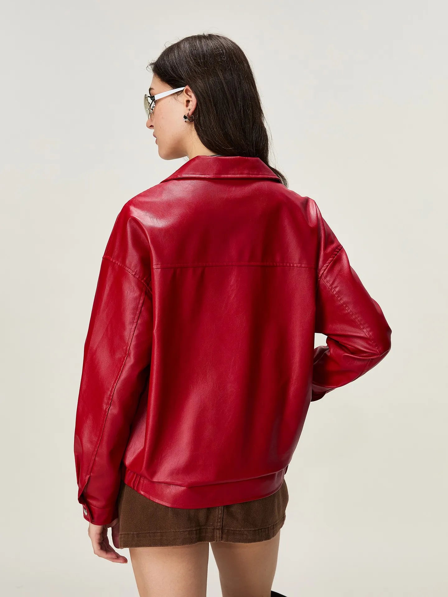 Vintage Drip Red Streetwear Jacket – Genuine Leather, Made in India