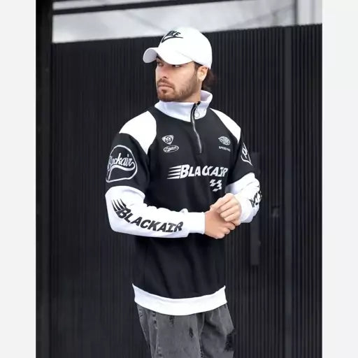 BlackAir Racer Y2K Half Zip Sweatshirt – Trendy Streetwear Fashion