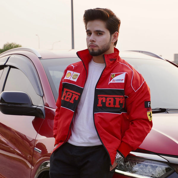 Red Ferrari F1 Racing Jacket – Designed for Speed Lovers