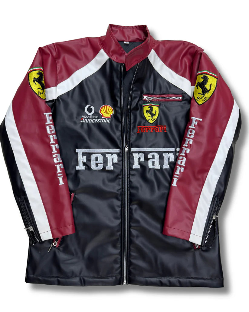 Ferrari F1 Leather Jacket – Streetwear-Inspired Motorsport Fashion