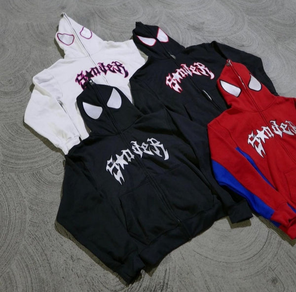 Marvel Spider-Man Full Zip Hoodie Oversized Fit Streetwear Look