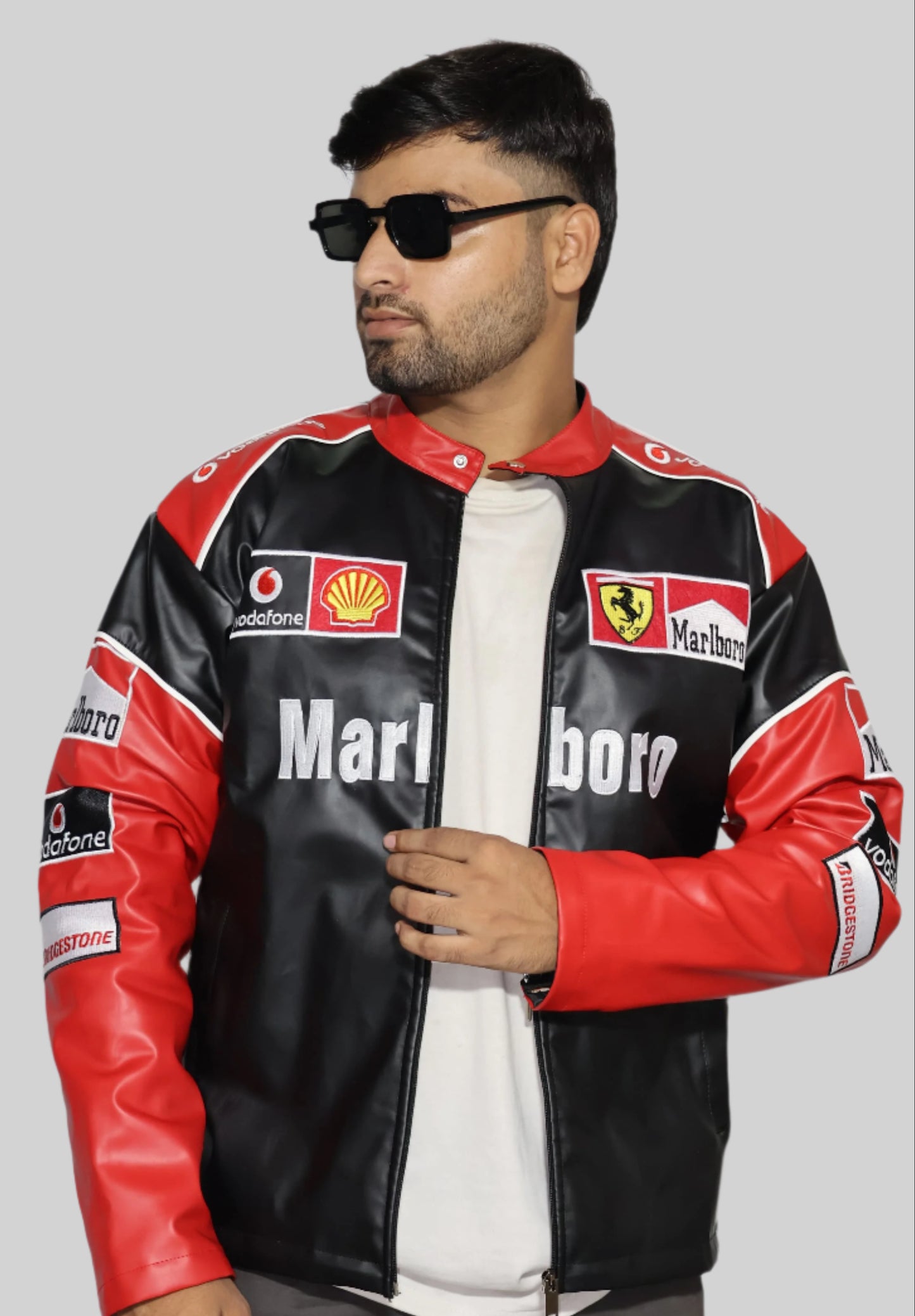 Marlboro Leather Jacket – Premium Racing-Inspired Fashion