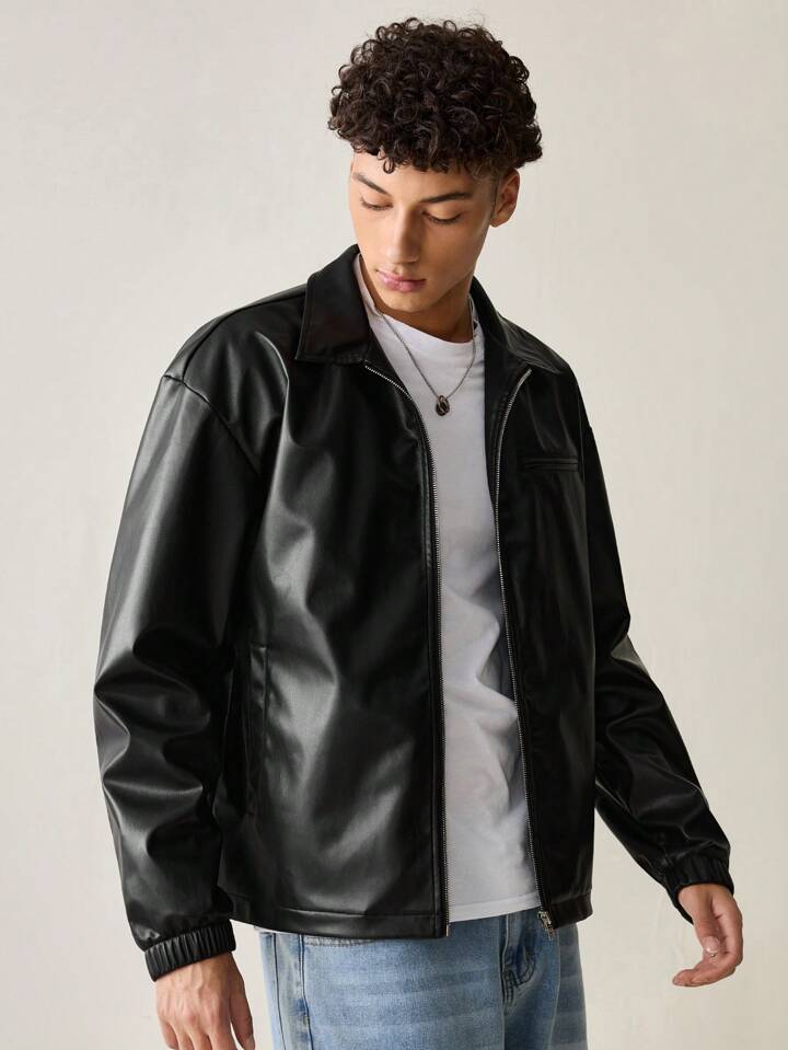 Bold Black Leather Jacket – Unisex Design by Vintage Drip