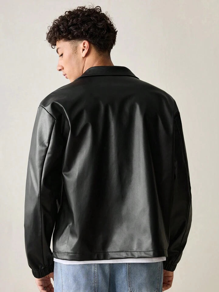 Bold Black Leather Jacket – Unisex Design by Vintage Drip