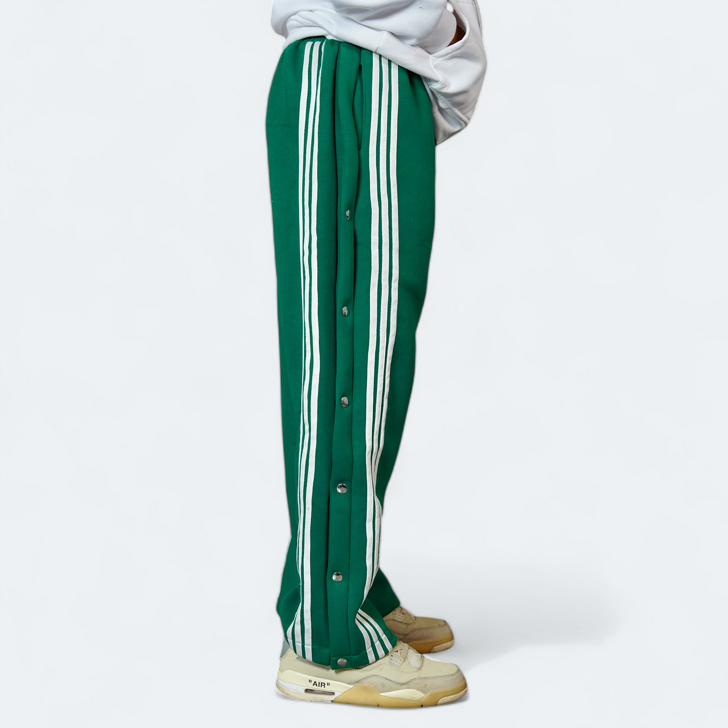 Snap Button Track Pants – Vintage Drip Oversized Street Style