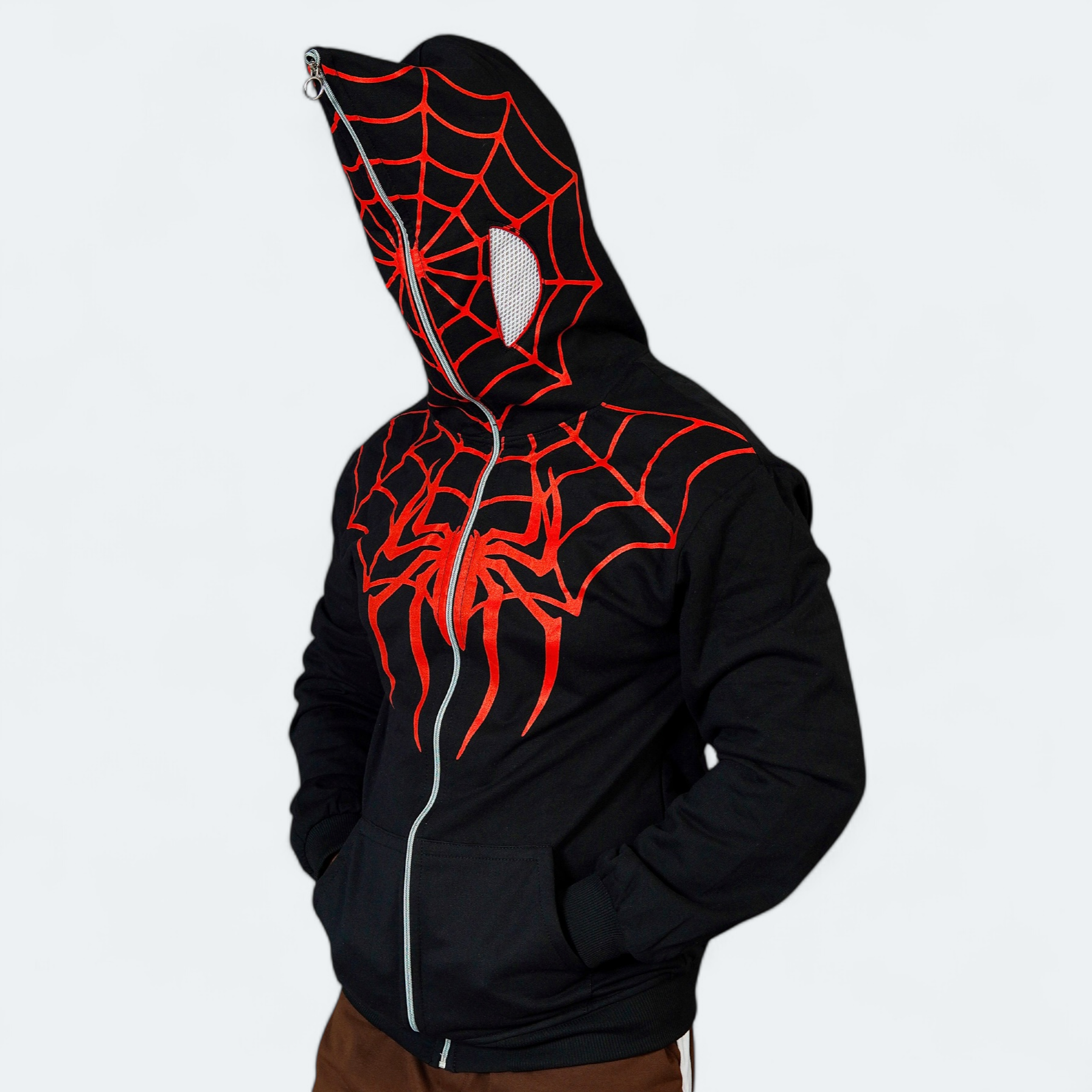 Full Zip Vintage Zip Up Hoodie Black Spiderman Hoodie Full Zip Up