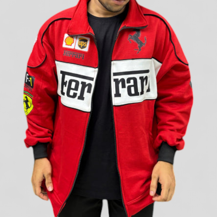 Red Ferrari Premium Turbo Racer Jacket Vintage drip