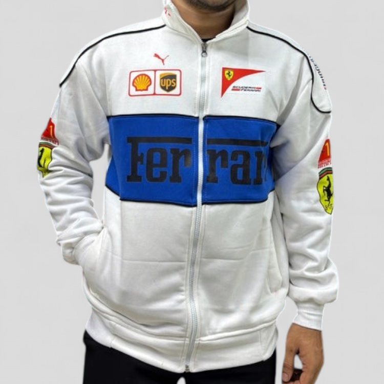 White Ferrari Racing Jacket: Where Luxury Meets Motorsport