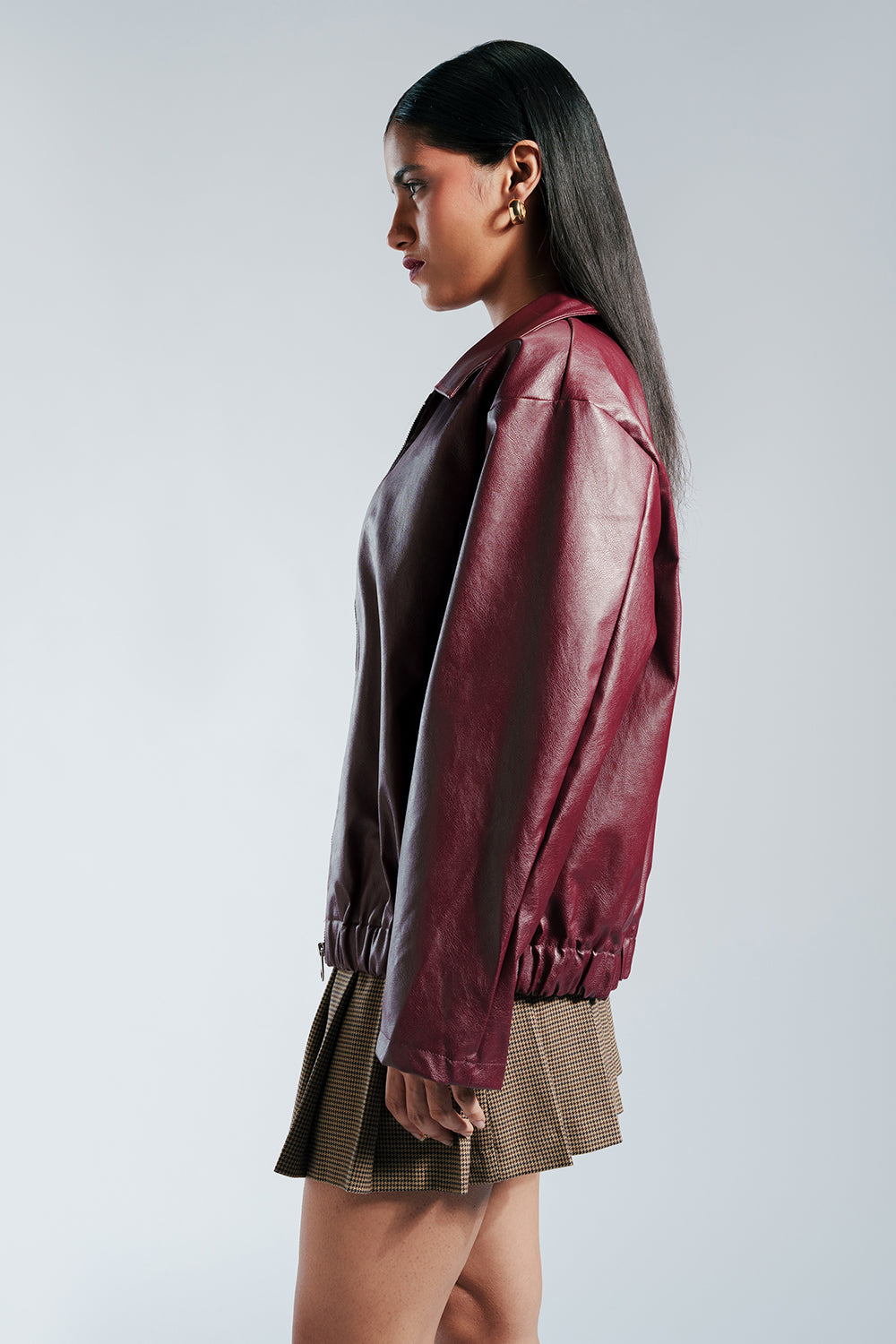 Vintage Drip Spread-Collar Leather Jacket | Handcrafted in Mumbai