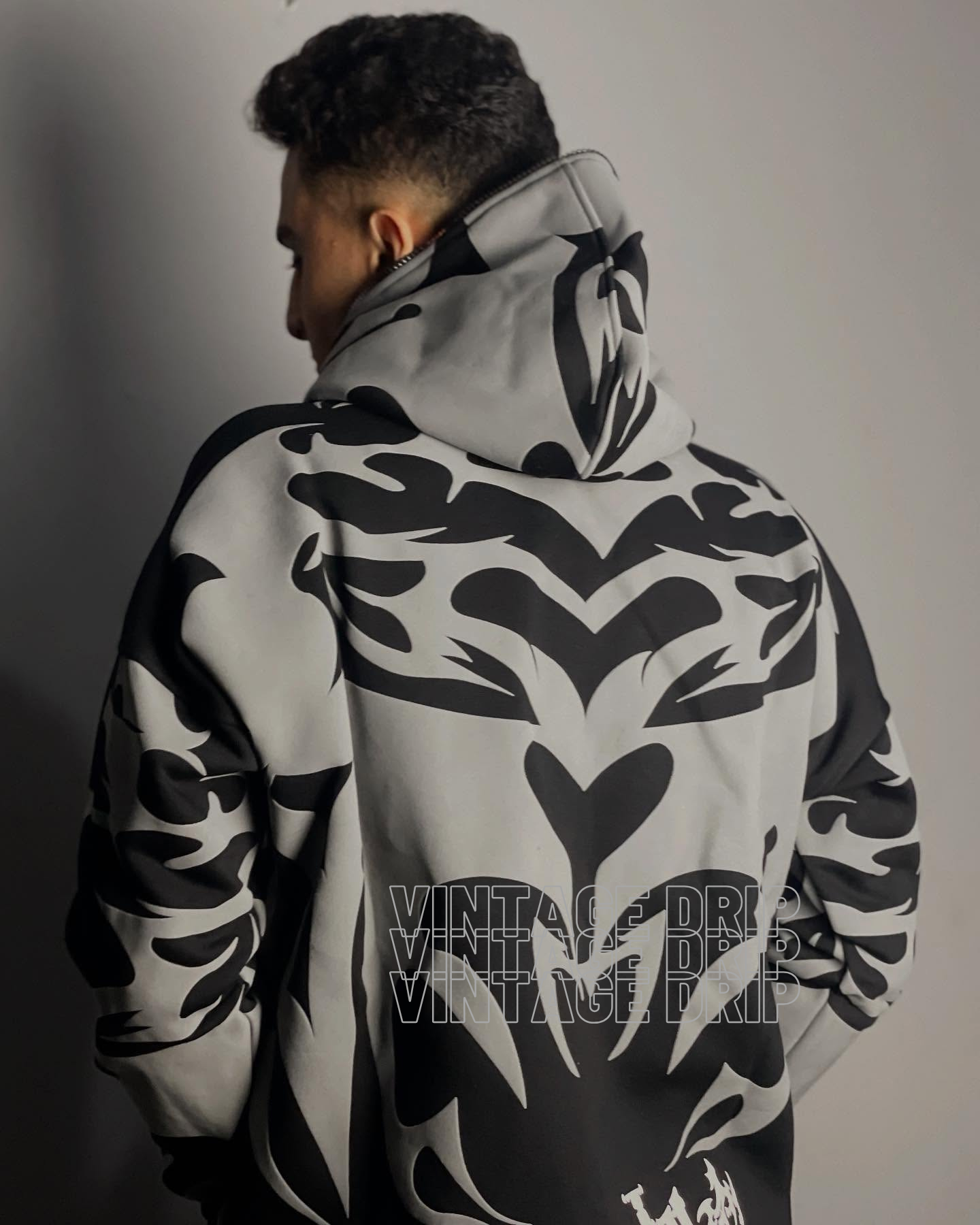 Delta Hoodie - Vintage Drip Style Puff Print