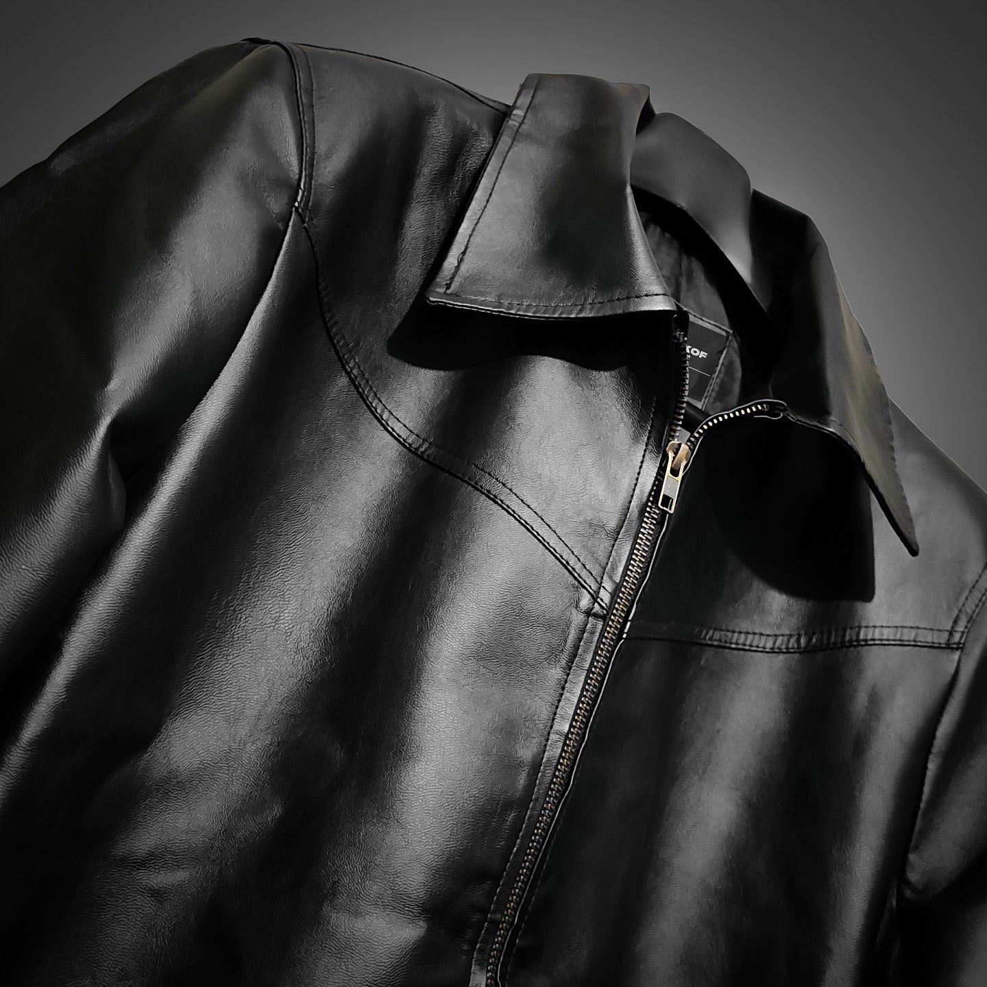 Black Leather Jacket – Classic Fit by Vintage Drip