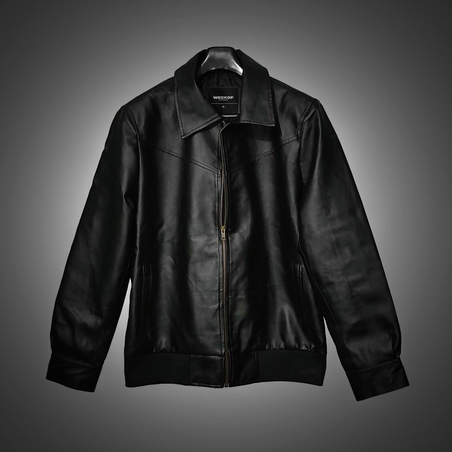 Black Leather Jacket – Classic Fit by Vintage Drip
