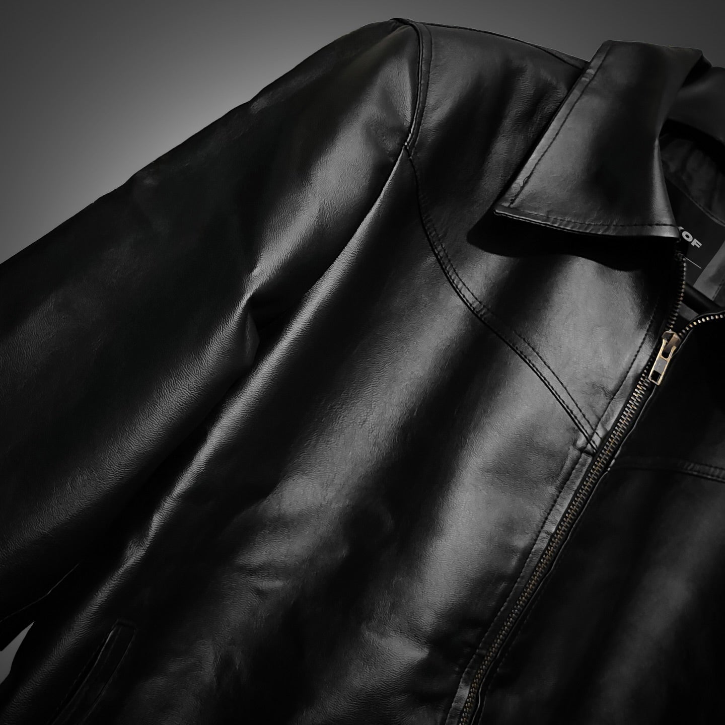 Black Leather Jacket – Classic Fit by Vintage Drip