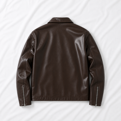 Boxy Fit Faux Leather Bomber Jacket Unisex – Vintage Drip India