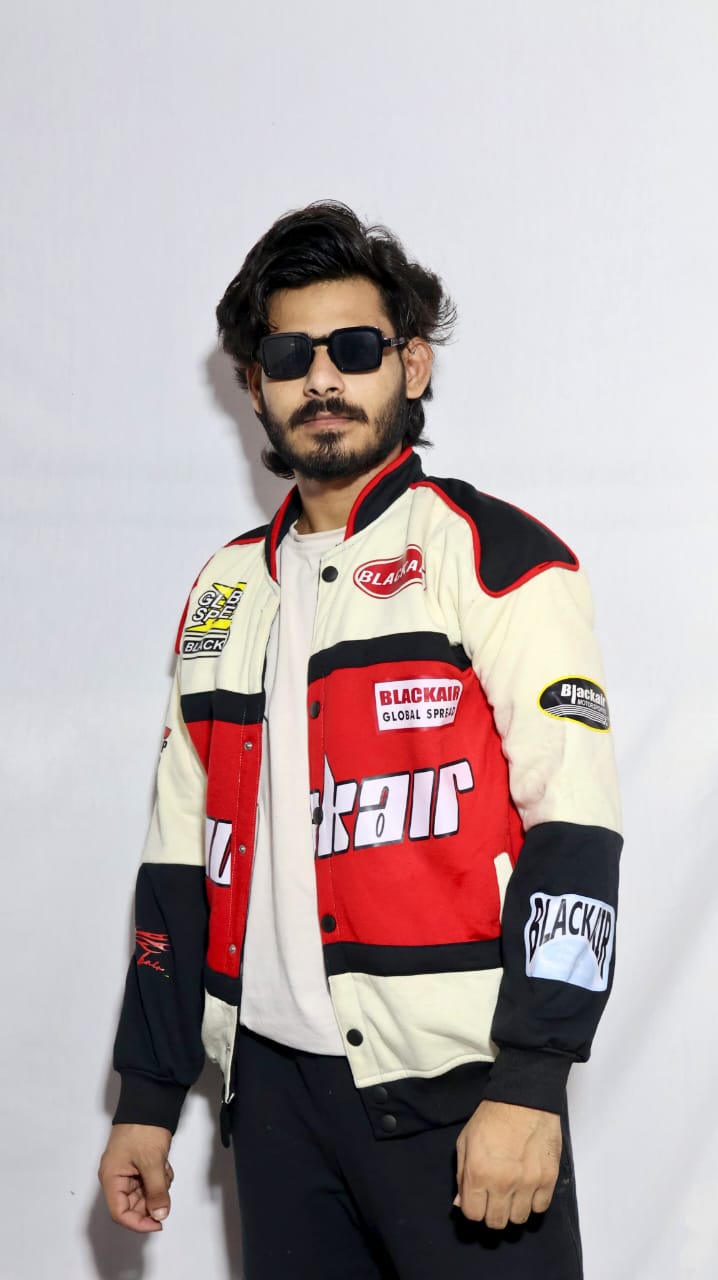 VINTAGEDRIP-Black Air Motorsport Fashion Stylish Racing Jacket