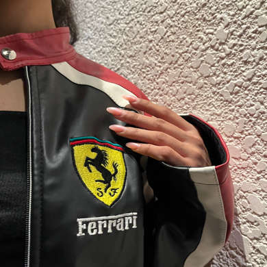 Ferrari F1 Leather Jacket in Black: Unleash Your Inner Racer