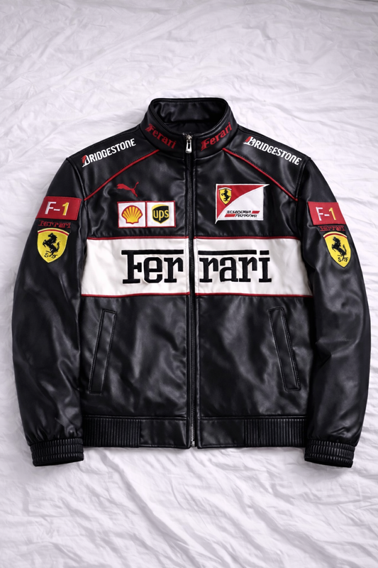 Ferrari Leather Jacket – Racing Inspired Streetwear