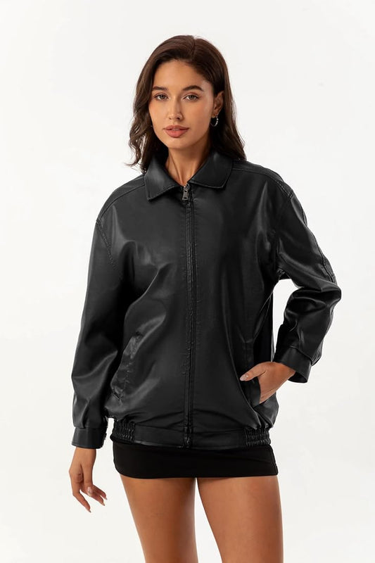 Classic Black Leather jacket by Vintage Drip