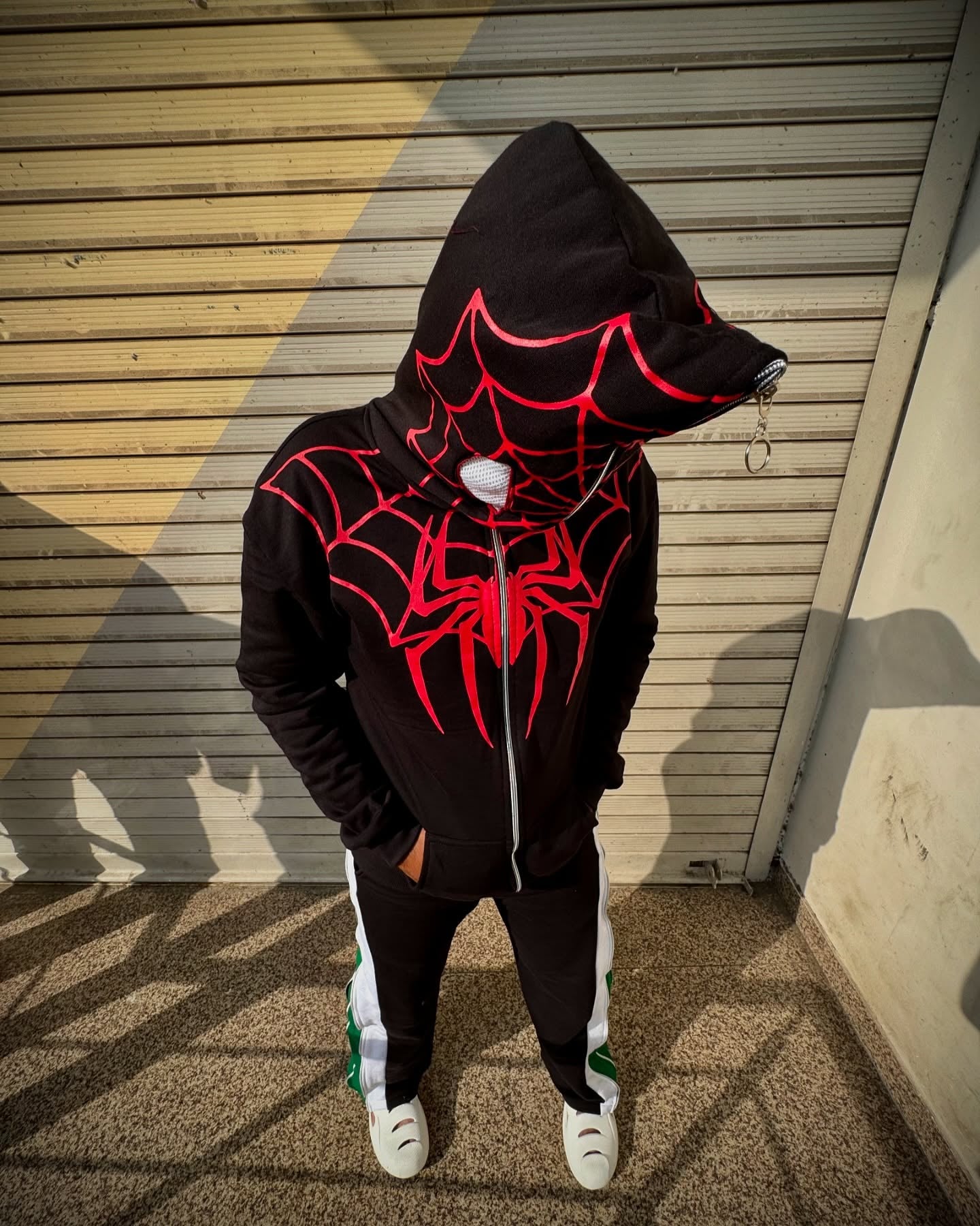Black Spiderman Hoodie Full Zip Up Athletic Fit Fan Gear