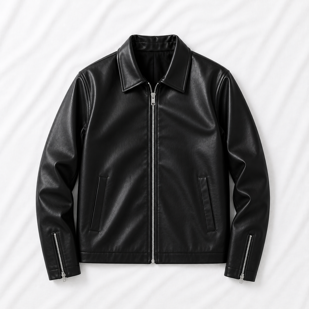 Black Boxy Cropped Jacket Unisex – Faux Leather Streetwear India | Vintage Drip