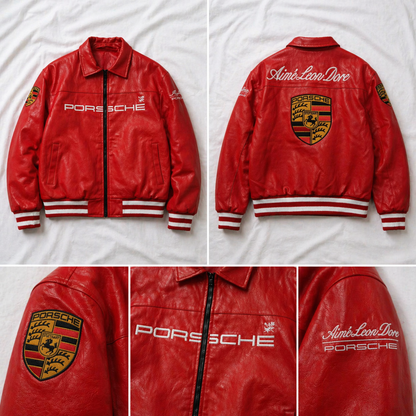 Premium Porsche 993 Leather Jacket – Luxury Streetwear