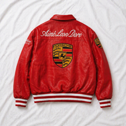 Premium Porsche 993 Leather Jacket – Luxury Streetwear