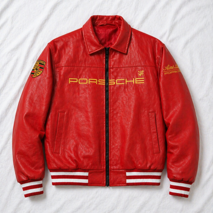 Premium Porsche 993 Leather Jacket – Luxury Streetwear