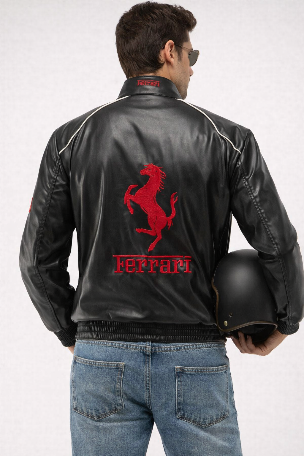 Ferrari F1 Leather Jacket in Black: Unleash Your Inner Racer