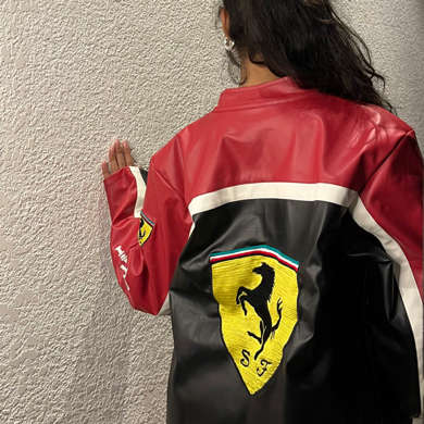 Ferrari F1 Leather Jacket in Black: Unleash Your Inner Racer
