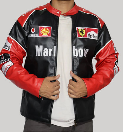 Marlboro Leather Jacket – Premium Racing-Inspired Fashion