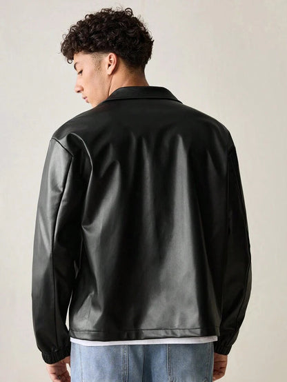 Bold Black Leather Jacket – Unisex Design by Vintage Drip