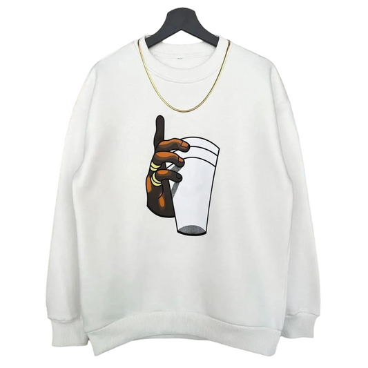 White printed hoodie