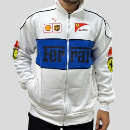White Ferrari Racing Jacket: Where Luxury Meets Motorsport
