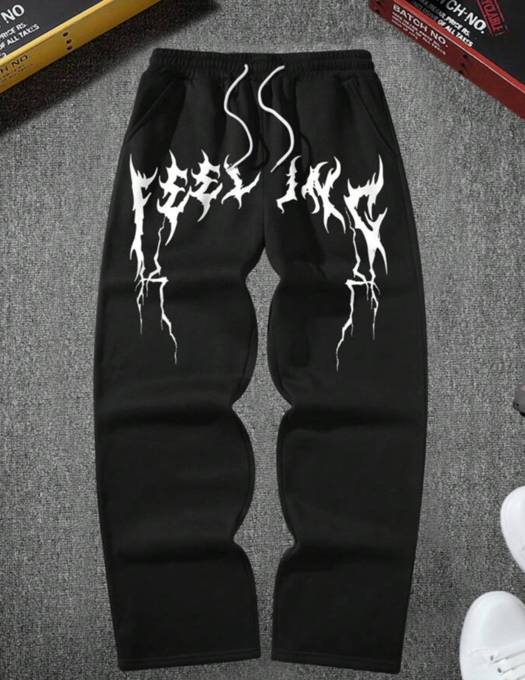 Low Rise Black  Baggy Pants – Urban Streetwear Look by Vintage Drip