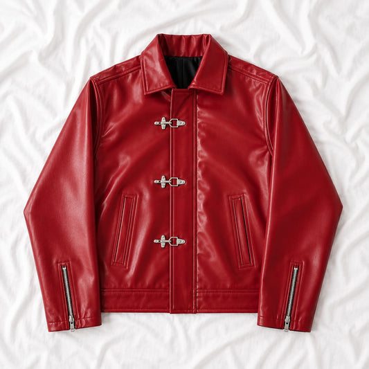 Fireman Metal Clasp Jacket | Premium Faux Leather Boxy Fit Streetwear