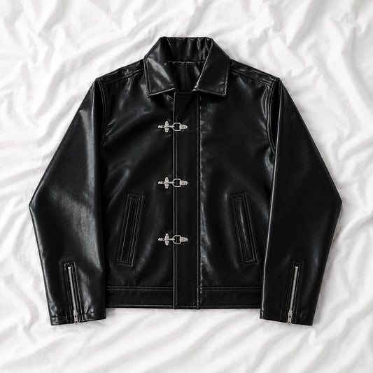Fireman Clasp Jacket – Premium Faux Leather Boxy Fit