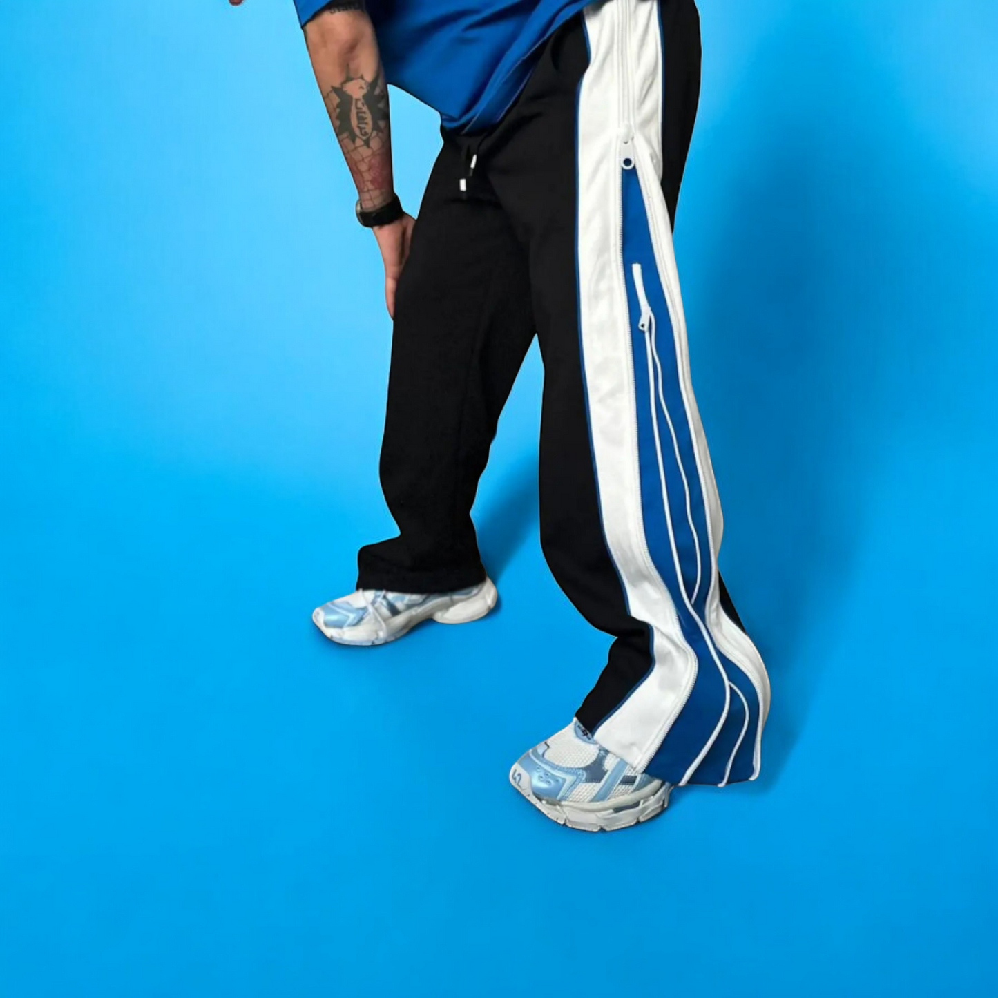 Zip Trip Baggy Track Pants – Streetwear Essentials for Men