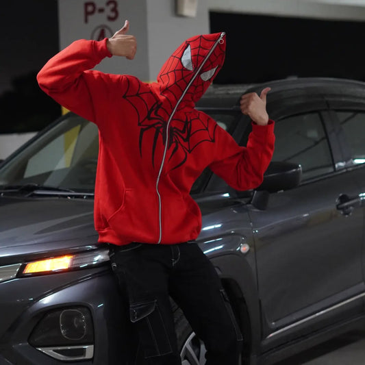Unleash Your Inner Hero with Our Spiderman Zip-Up Hoodie