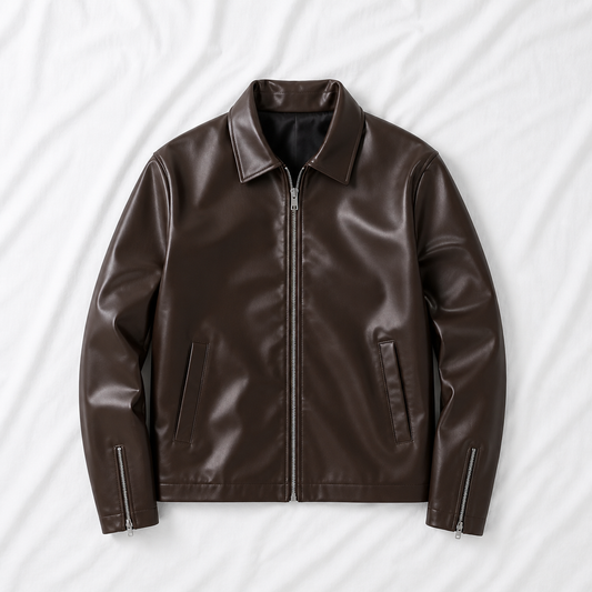 Boxy Fit Faux Leather Bomber Jacket Unisex – Vintage Drip India