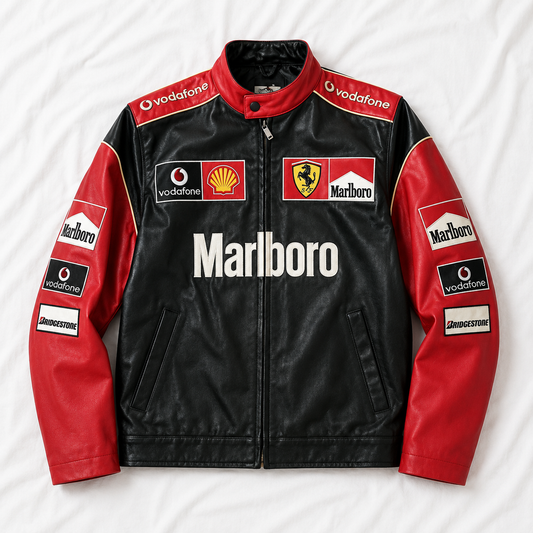 Marlboro Leather Racer Jacket – Vintage Motorsport Fashion