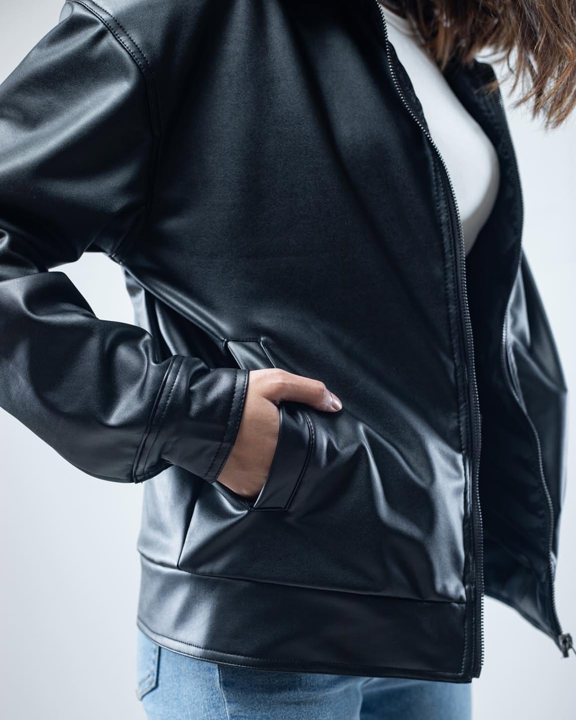 Premium Black Leather Jacket — Vintage Drip