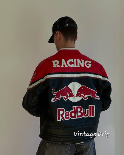 Red Bull F1 Leather Racer Jacket – Elite Motorsport Style & Premium Quality