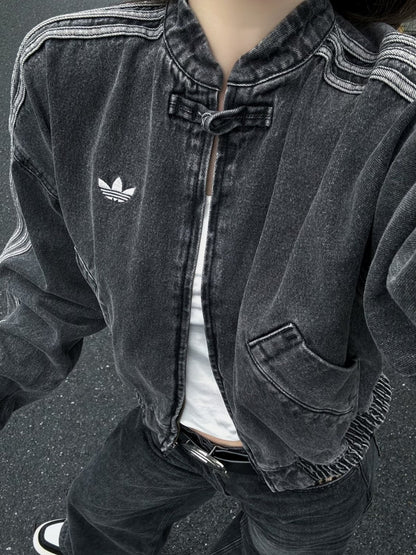 Black CNY Denim Jacket – Premium Streetwear Jacket