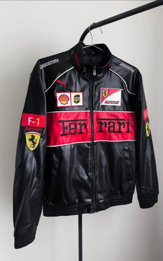Ferrari Leather Jacket – Racing Inspired Streetwear