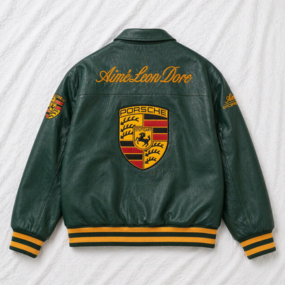 Porsche Leather Jacket Premium Streetwear by Vintage Drip