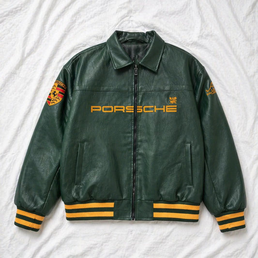 Porsche Leather Jacket Premium Streetwear by Vintage Drip