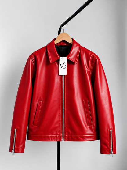Boxy Fit Cropped Leather Jacket – Unisex Streetwear India