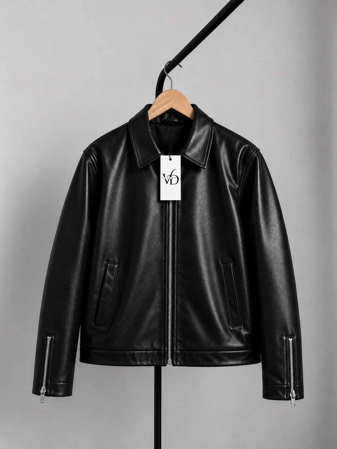 Black Boxy Cropped Jacket Unisex – Faux Leather Streetwear India | Vintage Drip