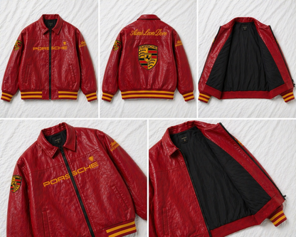 Premium Porsche 993 Leather Jacket – Luxury Streetwear